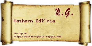 Mathern Génia névjegykártya